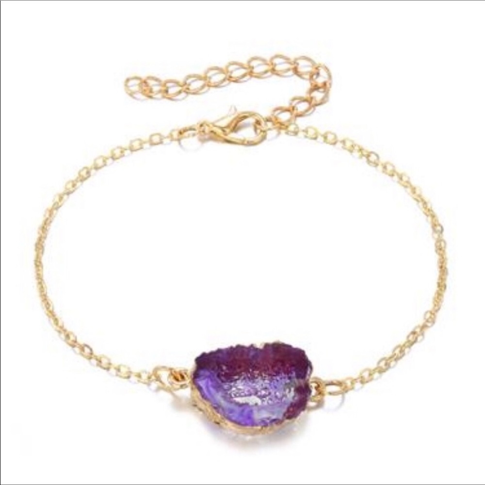 Gold Resin Geode Bracelets - Picture 4 of 5